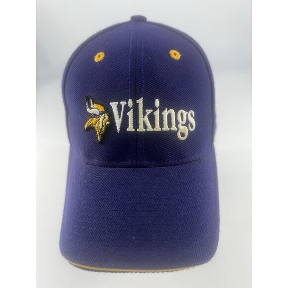 MENS TEAM NFL MINNESOTA VIKINGS CAP HAT ONE SIZE EMBROIDERED PURPLE - Picture 1 of 16